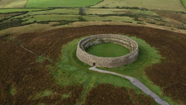 Grianan of Aileach hillfort Ireland Aerial view