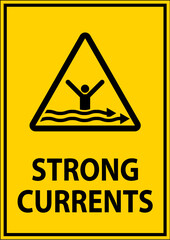 Water Safety Sign Warning - Strong Currents