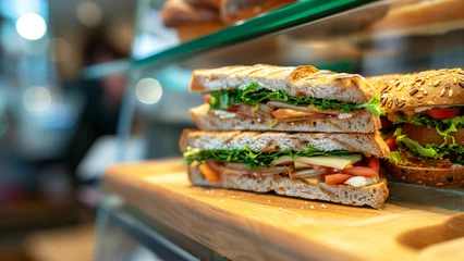 Fototapete Bäckerei The Art of Displayed Sandwich