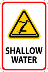 Water Safety Sign Warning - Shallow Water