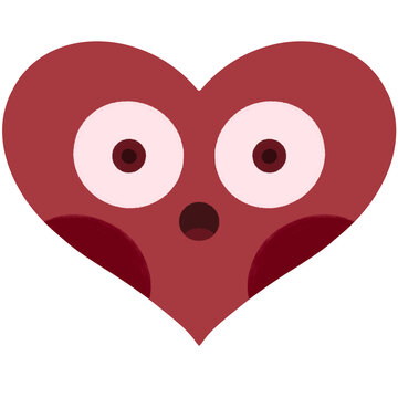 Shock heart shape emoji cartoon illustration