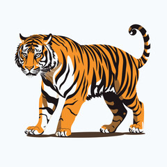 Fototapeta na wymiar Vector giant tiger. Tiger drawing full body