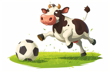 cartoon cow playing ball