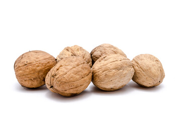 Walnuts isolated on white background