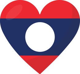 Laos flag heart 3D style.