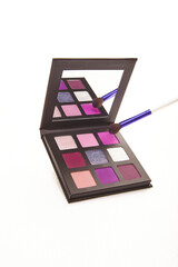 Eyeshadow, eye shadows cosmetics product as luxury beauty brand promotion. Fashion blog design. Contouring palette. Makeup palette close up. 