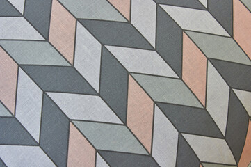 fabrics in gray squares, Background fabric in cubes of gray and linen colors