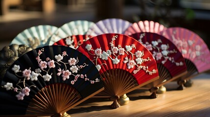  paper fan and paper umbrella isolated 