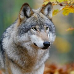 Naklejka premium wolf in the zoo