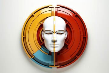 3d abstract human head,face, Psychic waves concept