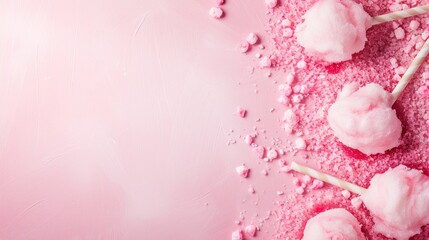 Cotton Candy Delight background with copy space.