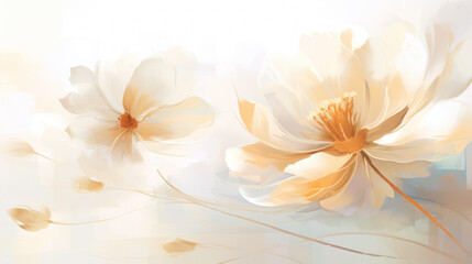 Obraz na płótnie Canvas Elegant tender flowers transparent watercolour background. Pastel colour palette. Generative AI