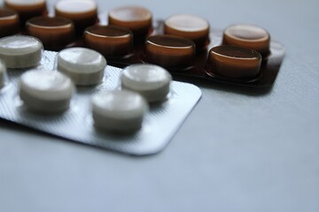 Obraz na płótnie Canvas Medical tablets, capsules 