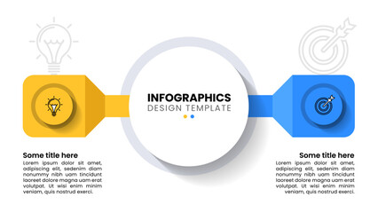 Infographic template. 2 options with icons and text - obrazy, fototapety, plakaty