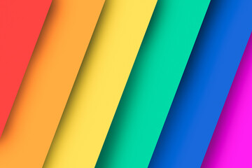 Lesbian, gay, bisexual and transgender flag colors. Rainbow pride flag. LGBT. Wallpaper illustration with empty space for text or logo. - obrazy, fototapety, plakaty