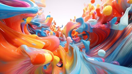 Fototapeta na wymiar A Mesmerizing 3D Abstract Multicolor Visualization. Generative Ai
