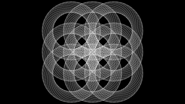 white lines of neural networks move slowly on a black background. looped