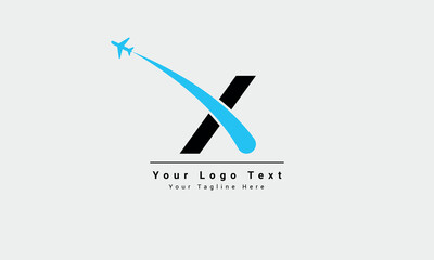 X letter air travel and tour logo, Combined letters x and airplanes in unique Air Plane Company Vector Design. letter x airline Logo Plane Travel Icon. Airport Flight World Aviation