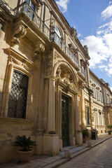 Fototapeta na wymiar Testaferrata Palace at Villegaignon Street in Mdina, Malta