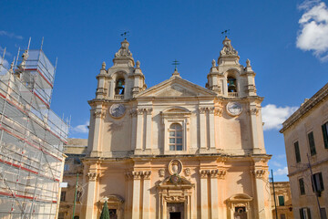 Fototapeta na wymiar St Paul's Cathedral in Mdina, Malta