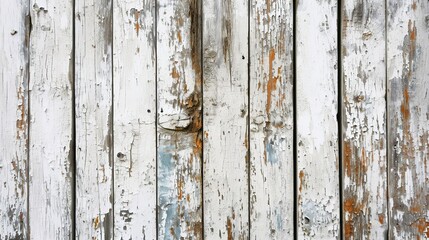 Old white painted peeling wooden wall. Created with Generative Ai technology.