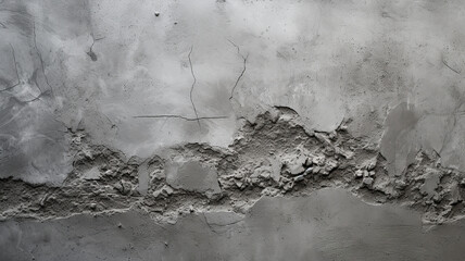 close up horizontal image of a concrete ruined wall AI generated