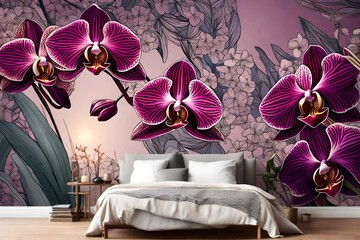 purple orchid on a bed