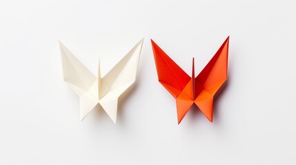 red and white origami butterfly 