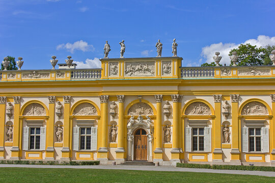 Baroque 17th century Wilanow Palace in Warsaw, Poland