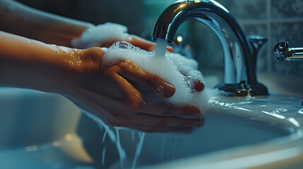 person washing hands - obrazy, fototapety, plakaty