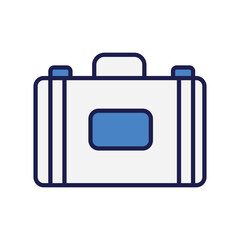 suitcase icon with white background vector stock illustration