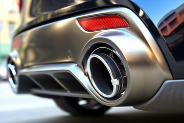 Detail of the rear end of a modern car. Close-up.