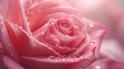 pink rose with drops