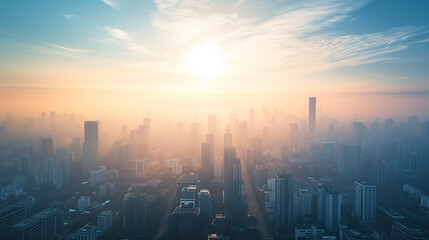 Fototapeta premium sunrise over the city