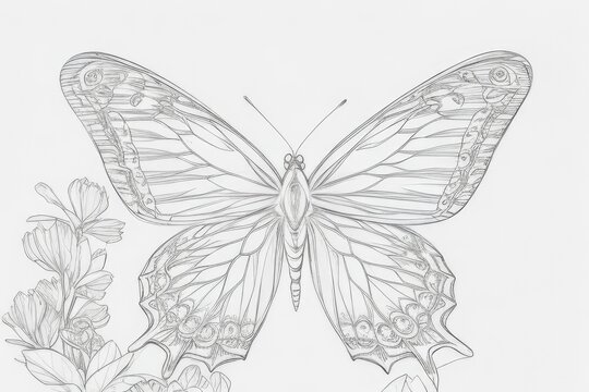 butterfly line art