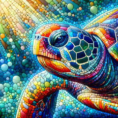 Mosaic-Style Turtle 1