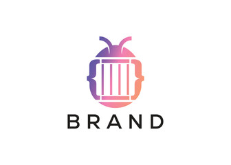 Programmer Bug icon vector logo design template
