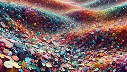 Obraz premium Explosive Carnival Confetti Extravaganza. A Huge heap pile of confetti. colour explusion. template, illusttrative, banner, background