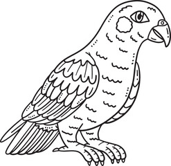 Pionus Parrot Bird Isolated Coloring Page for Kids