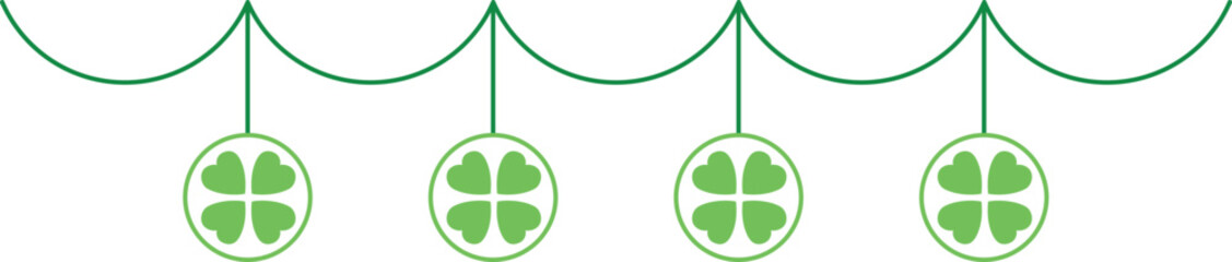 St Patrick Day Clover Leaf Border Cover Decoration Flag