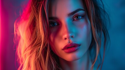 Young hot and attractive woman confident at night. Ai generative