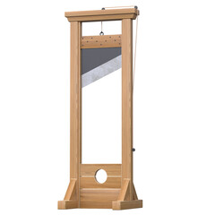 Guillotine isolated feom the background 3d rendering