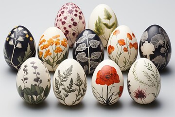 Multicolored Easter eggs as a symbol of the Easter holiday, painted with multicolored paints. Close-up.