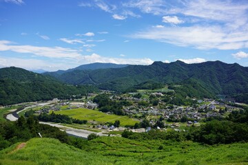 犀川を望む生坂村の眺め