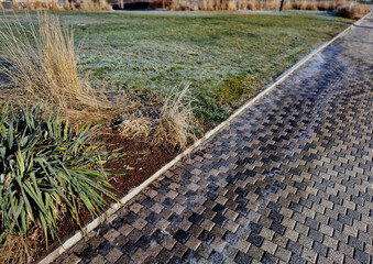 if the irrigation system is started in the winter and ice forms on the sidewalk and lawn in the...