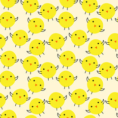 Yellow Chickens seamless pattern repeat pattern DottieDigitals