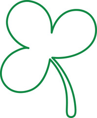 Cute Leaf Clover St Patrick Day Outline
