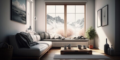 modern living room of the house, generative ai