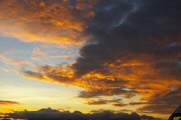 Naklejka na ściany i meble Sunset after the storm, Bora Bora, French Polynesia, Pacific
