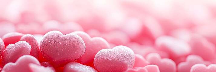Obraz premium Gathering of pink hearts with glitter